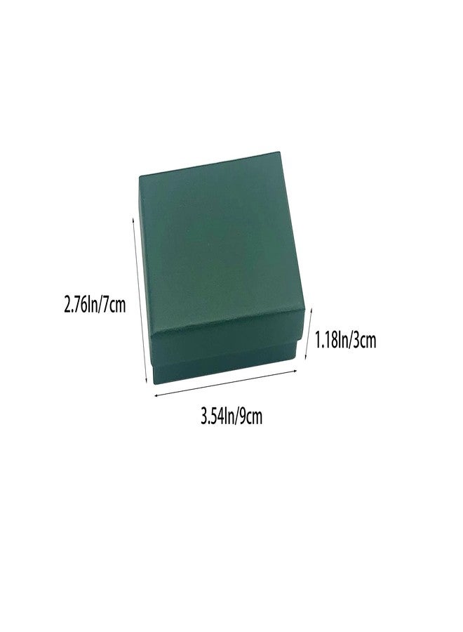 HomeImpel 20 Packs Cardboard Paper Jewelry Boxes, 3.54 x 2.76 x 1.18 Inches, Rectangle Jewelry Boxes Cotton Filled, Earring Pendant Necklace Gift Boxes (Green) - Image 3